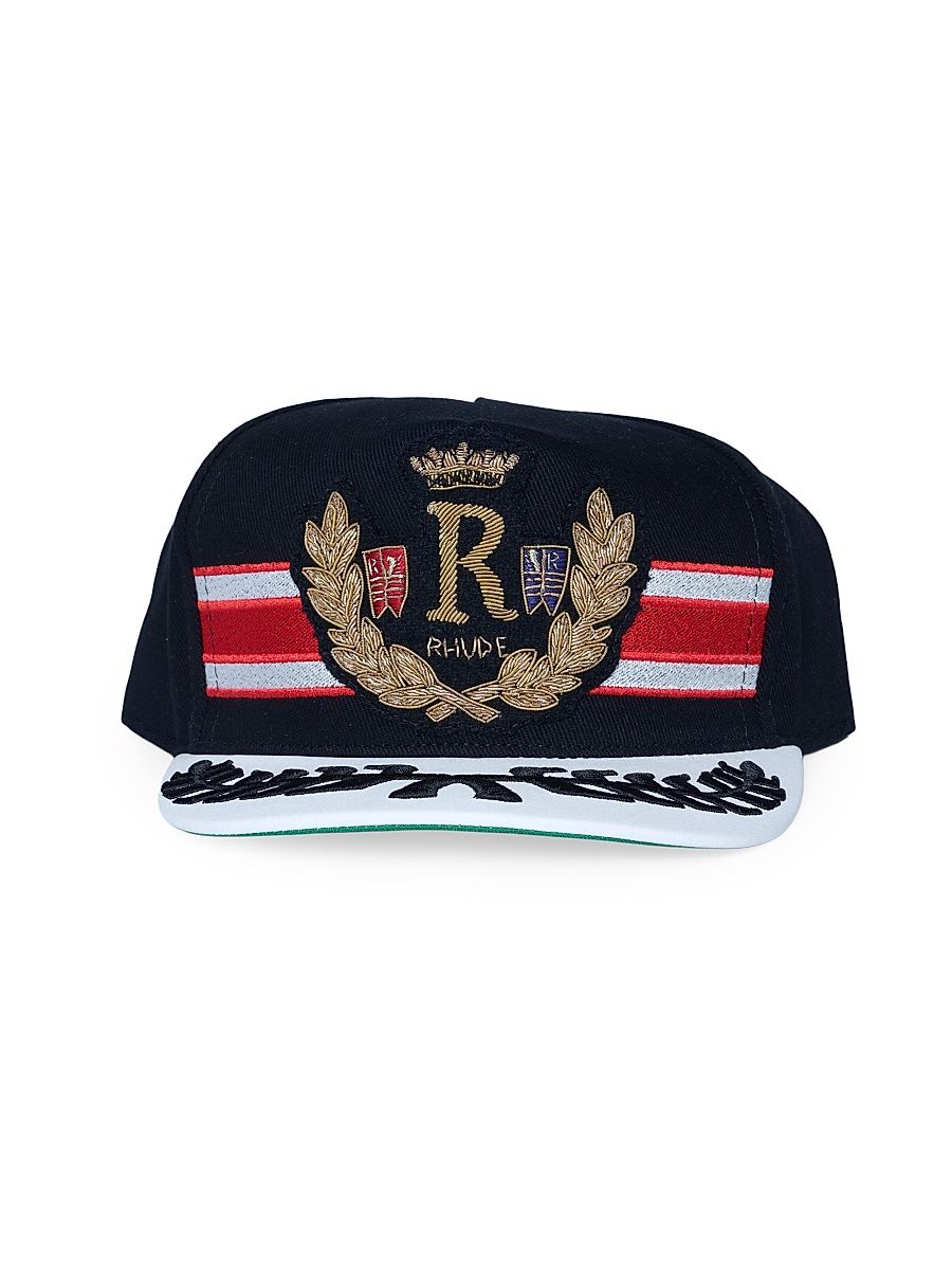 Men's Captain S Crest Trucker Hat - Black Red White