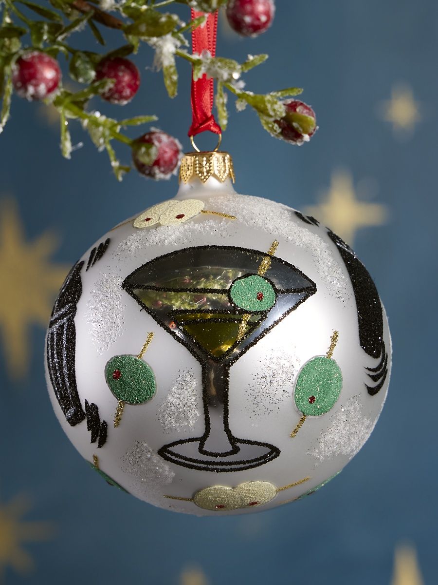 Shaken Not Stirred Glass Ornament