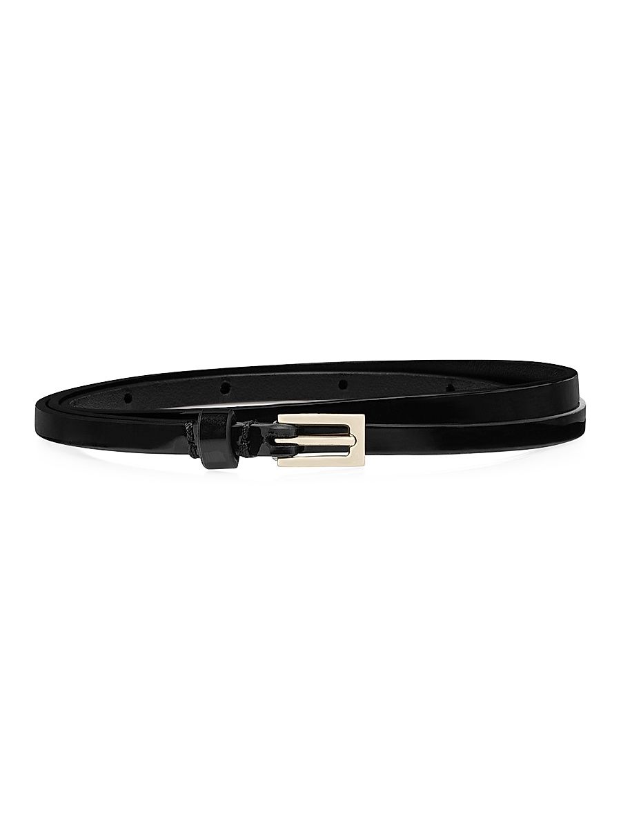 Women's Patent Leather Belt - Black - Size Small