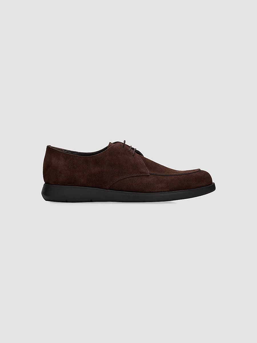 Men's Salford Suede Derby Shoes - Brown - Size 13.5
