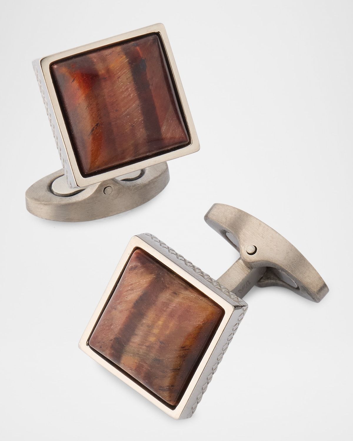 Men & apos;s Red Tiger Eye Polished Dome Cufflinks