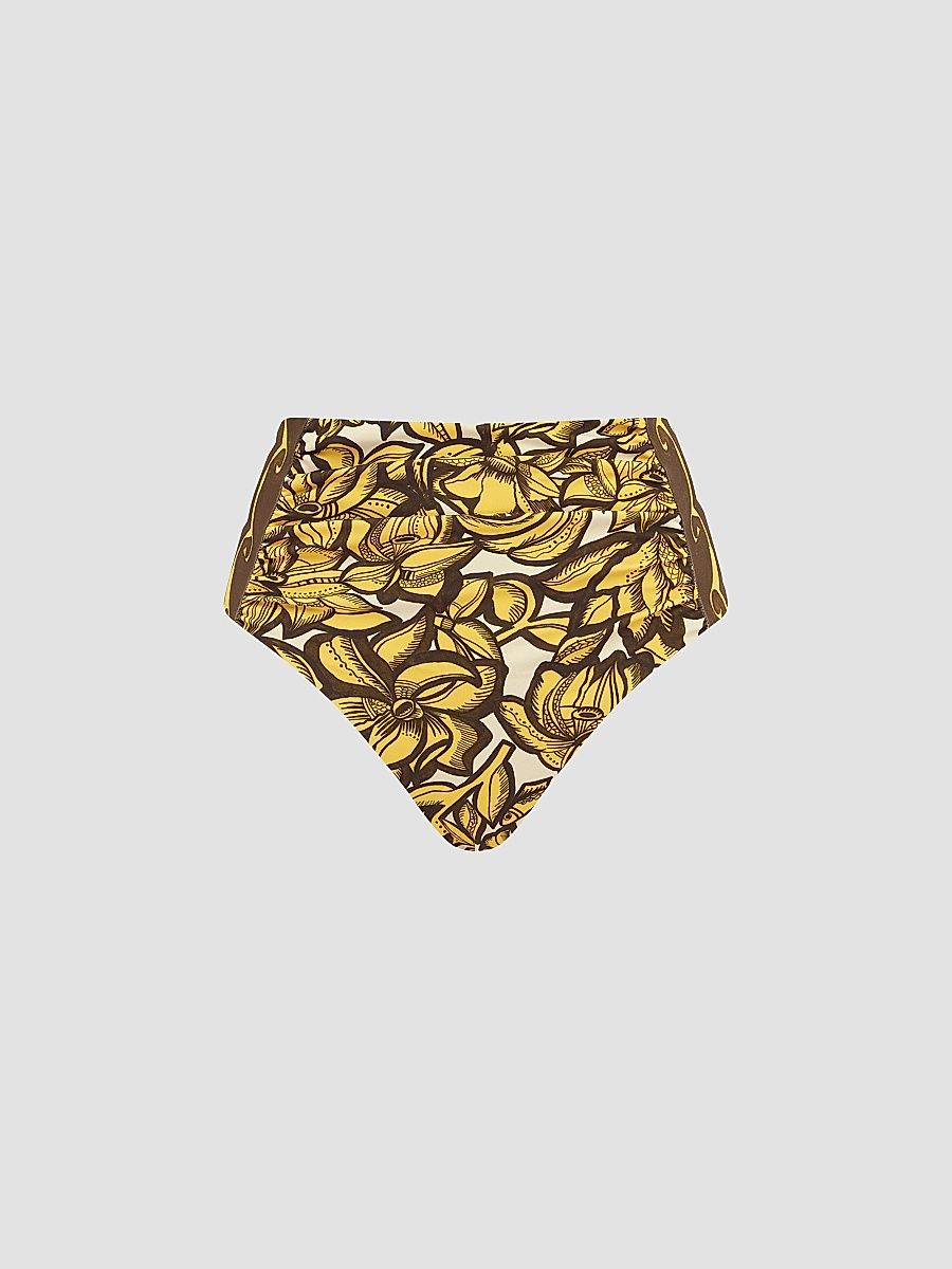 Women's Mona High-Waisted Bikini Bottom - Yellow - Size XS