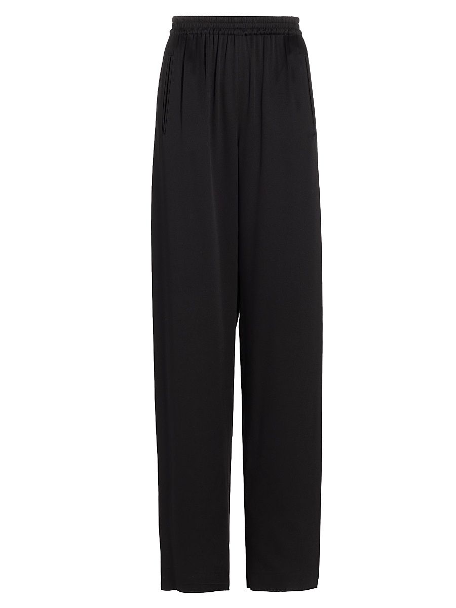 Women's Pull-On Silk Trousers - Black - Size 0