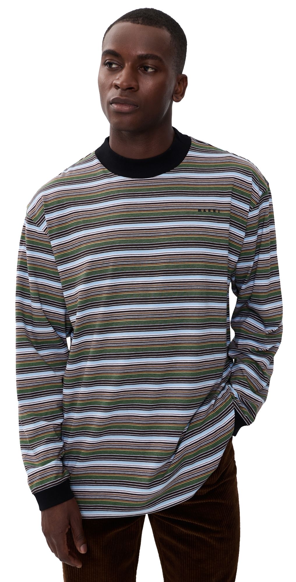 Marni Stripe Cotton T-Shirt Cobalt 52
