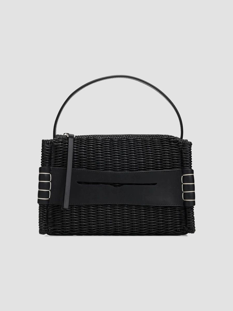 JW Anderson Women's Woven Leather Top Handle Bag - Black