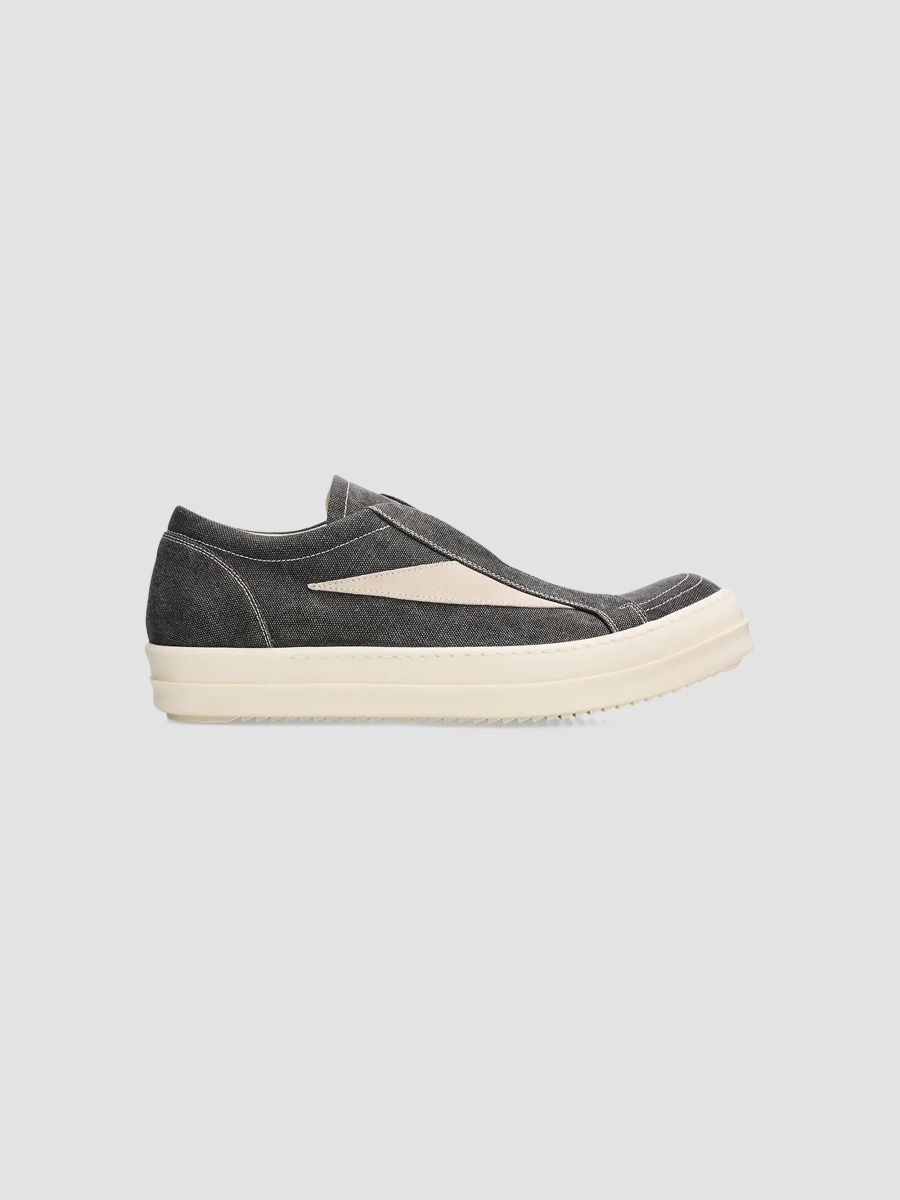 DRKSHDW by Rick Owens Men's Vintage Sneaks Slip-On Low-Top Sneakers - Gravel Milk - Size 8