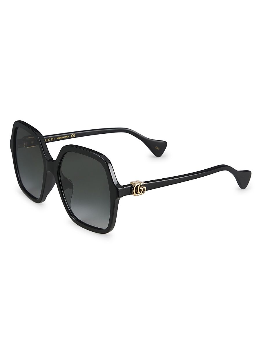 Women's Mini Running 56MM Square Sunglasses - Black