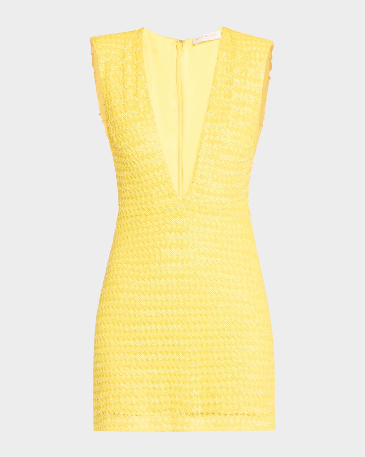 Lacey Beaded Deep V-Neck Mini Dress