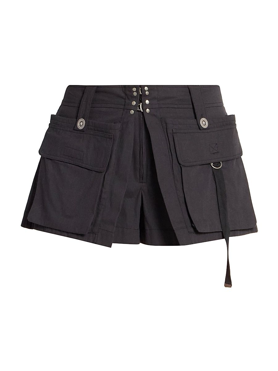 Women's Barta Cotton Cargo Shorts - Black - Size 2