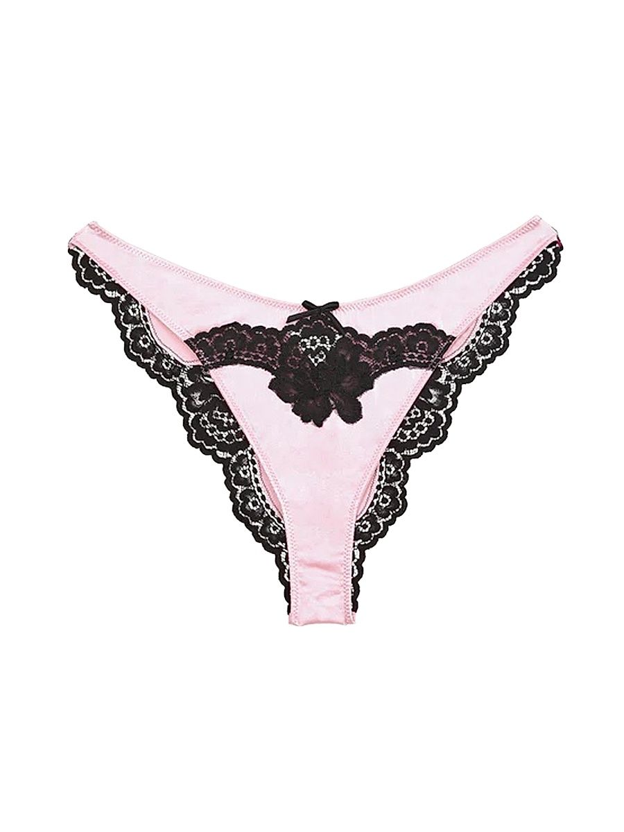 Women's Fleur du Mal x Marilyn Monroe All About Eve Silk Cheeky Briefs - Baby Rose - Size XL
