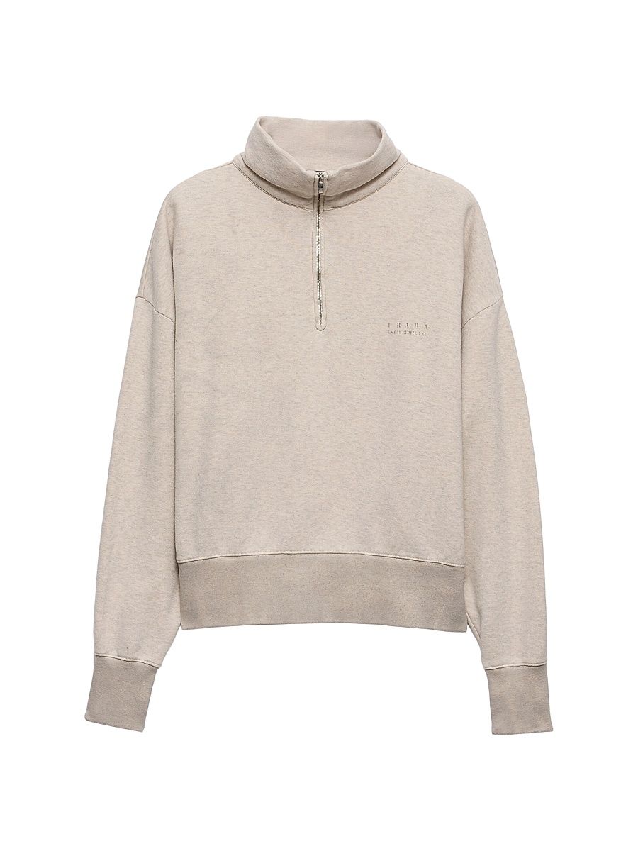 Men's Long-Sleeved Cotton Polo Shirt - Beige Khaki - Size Large