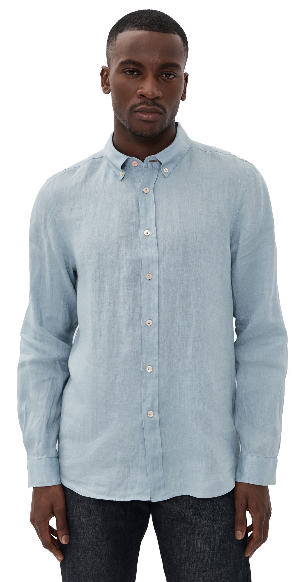 PS Paul Smith Regular Fit Linen Shirt Blue XL