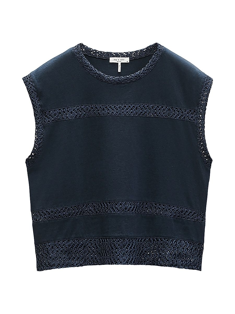 Women's Rosie Lace-Trim Cotton Tank - Salute - Size Small