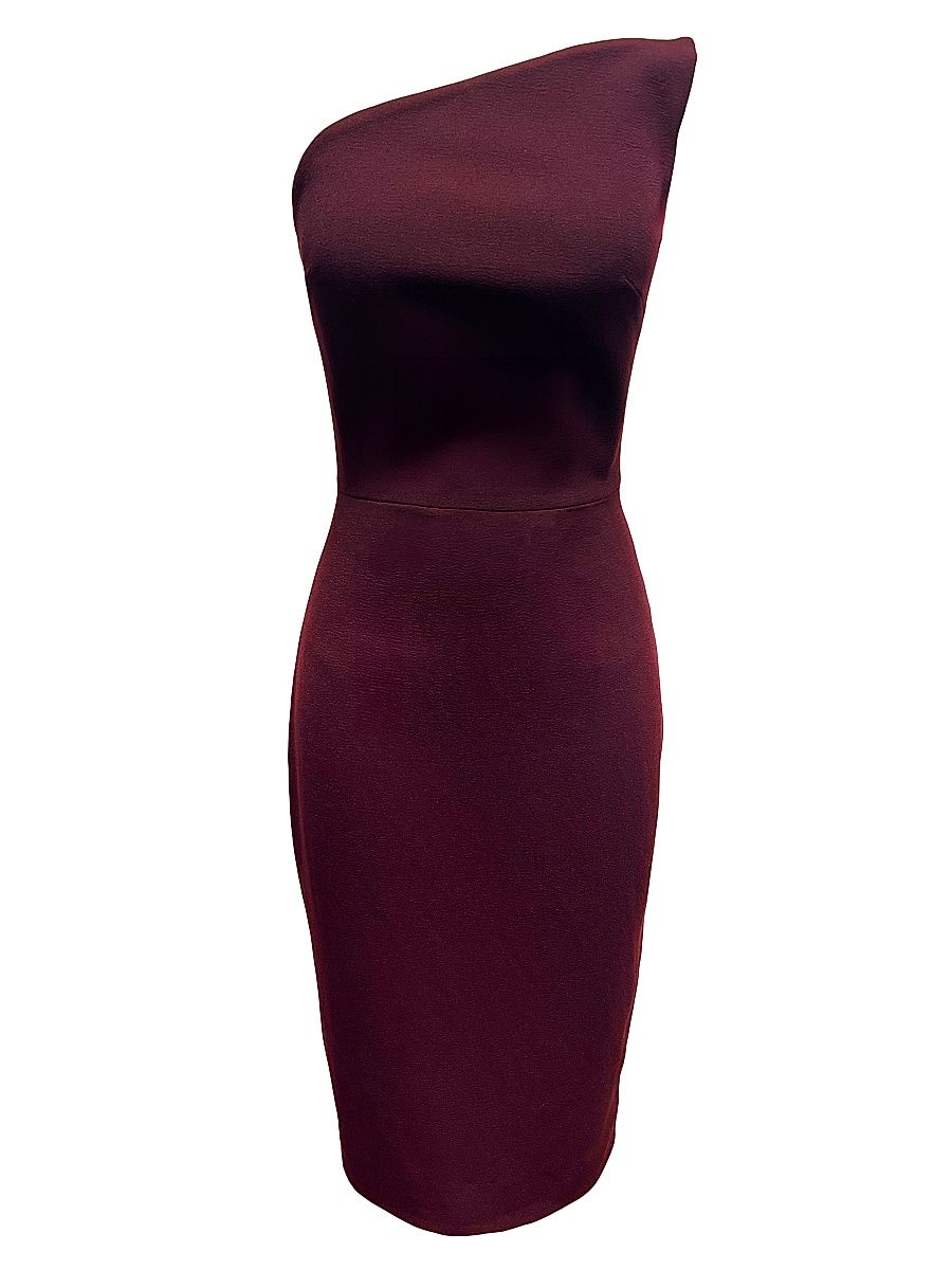 Women's Milan Asymmetric Strapless Minidress - Port - Size XXL
