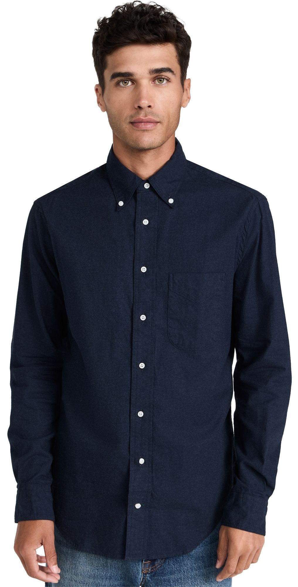 Gitman Vintage Classic Cotton Flannel Shirt Navy L