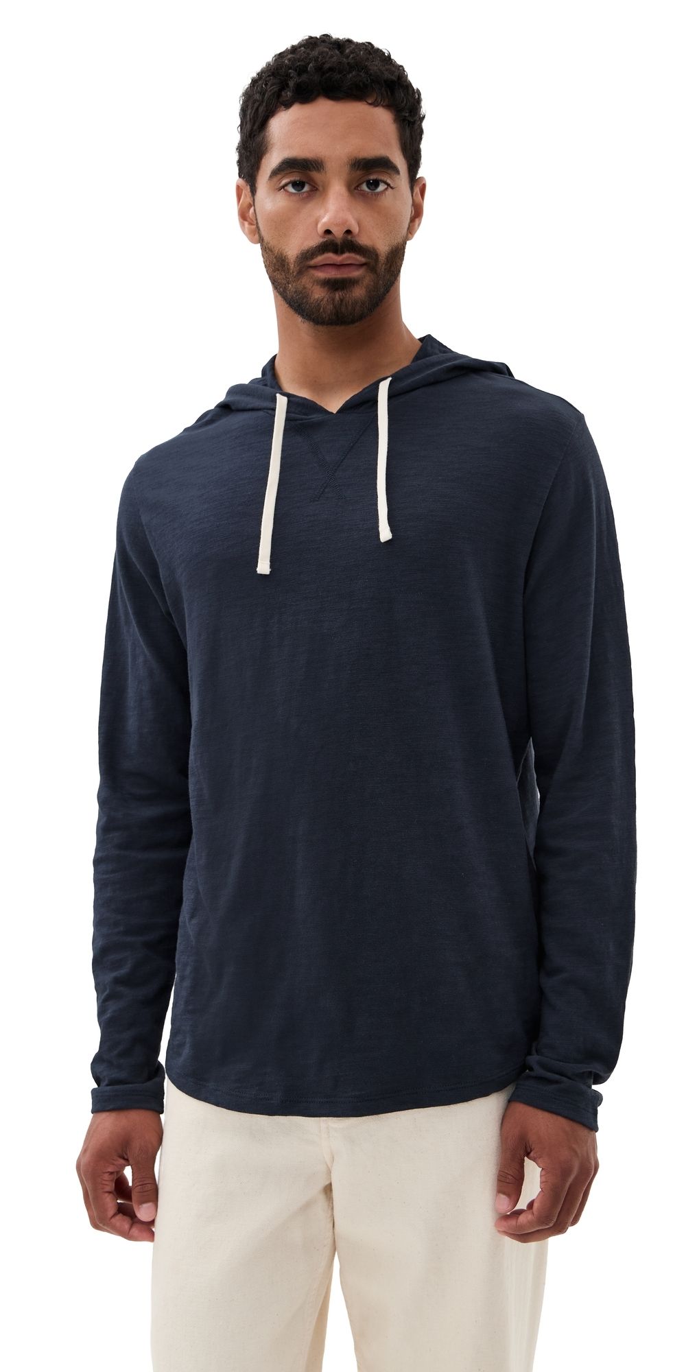 Vince Slub Popover Hoodie Coastal Blue S