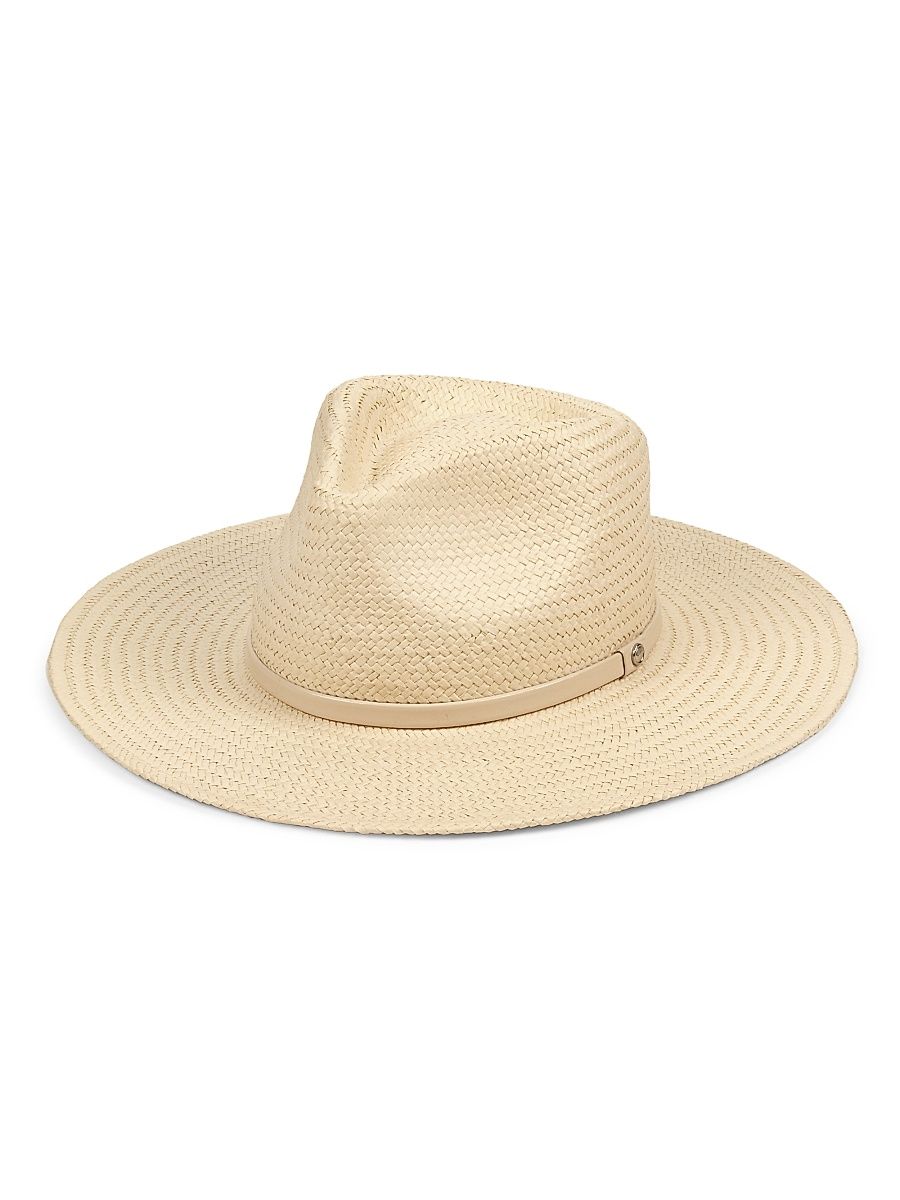 Women's Lexie Packable Woven Fedora Hat - Natural - Size Large