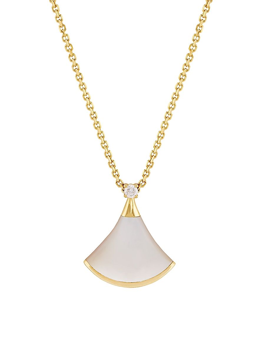Women's Divas' Dream 18K Yellow Gold, Mother-Of-Pearl, & Diamond Pendant Necklace