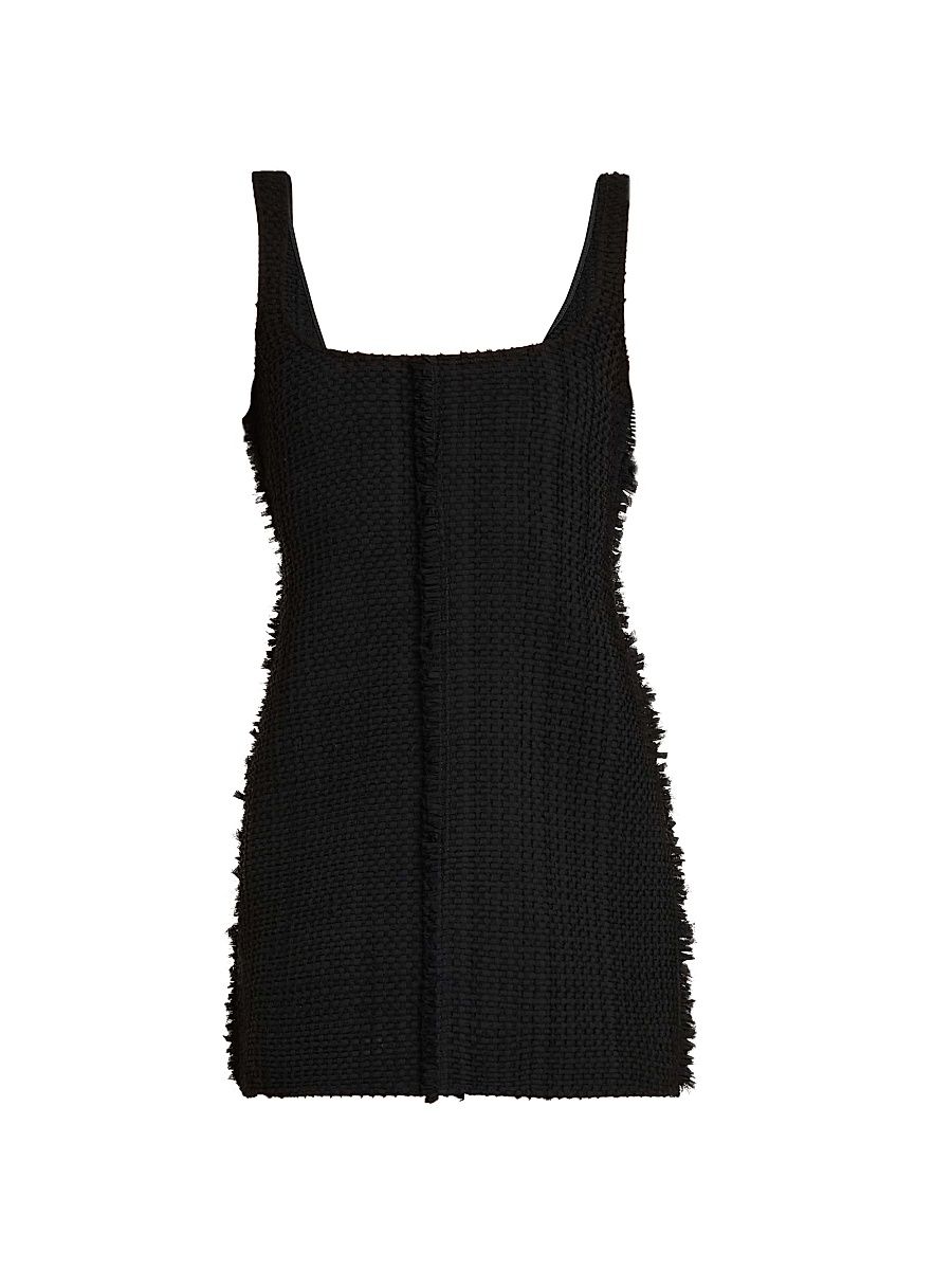 Women's Woven Georgette Sleeveless Sheath Minidress - Nero - Size 10