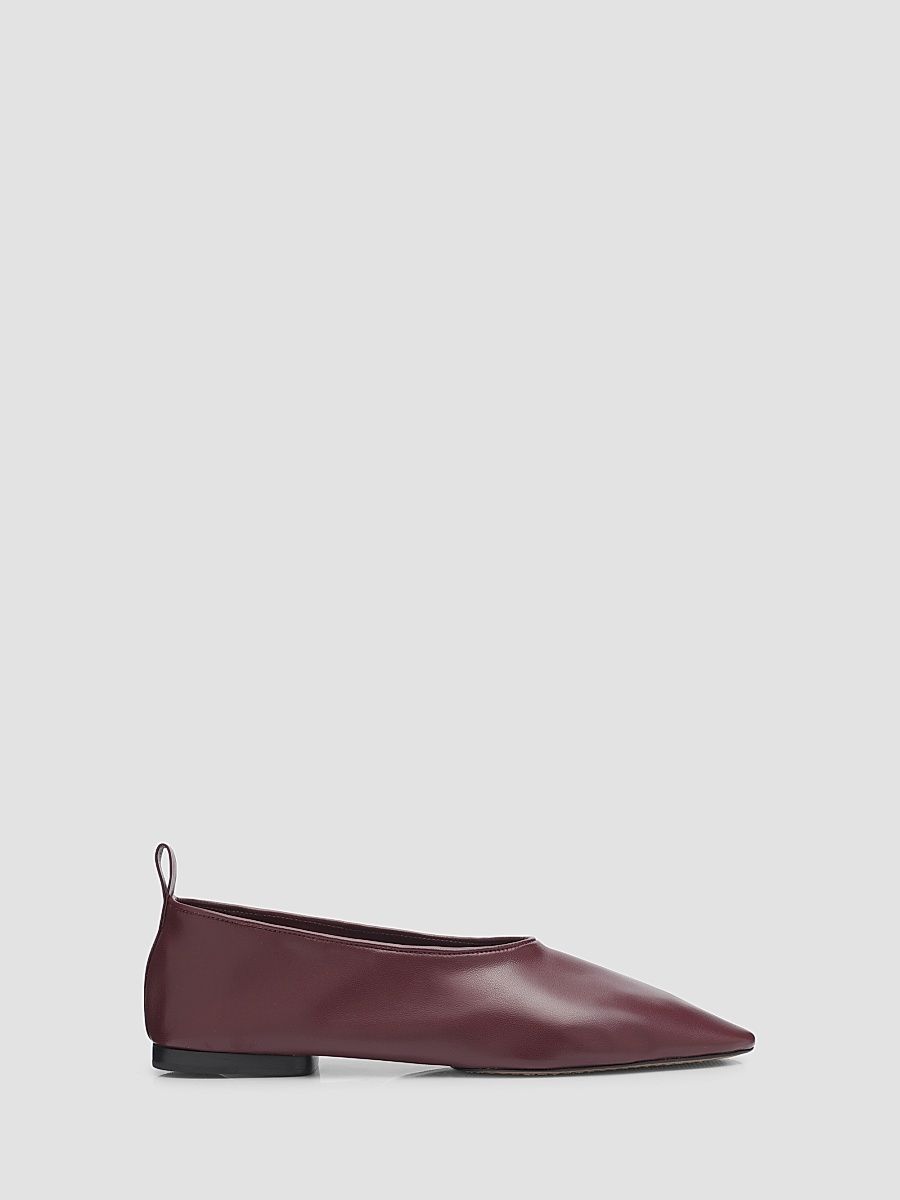 Women's Hadley Leather Ballerina Flats - Wine Berry - Size 11