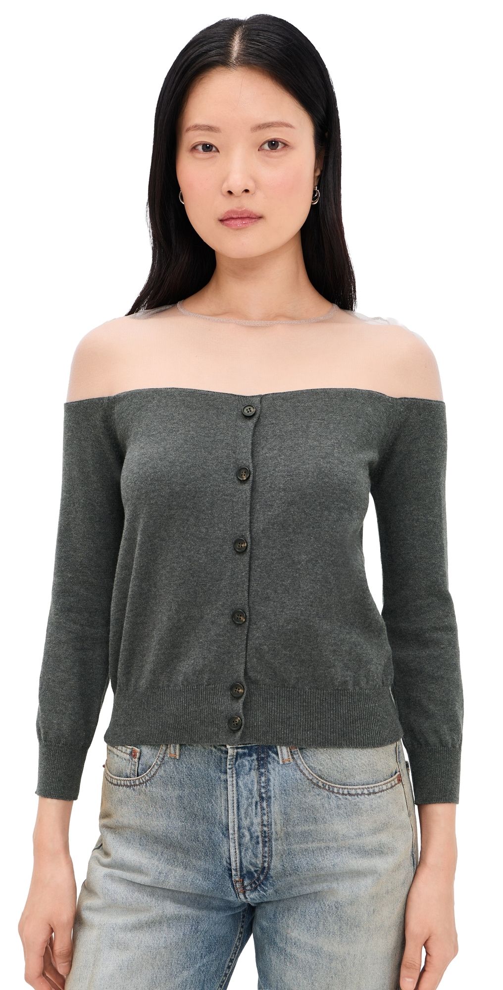 MM6 Maison Margiela Cardigan Dark Grey Melange S
