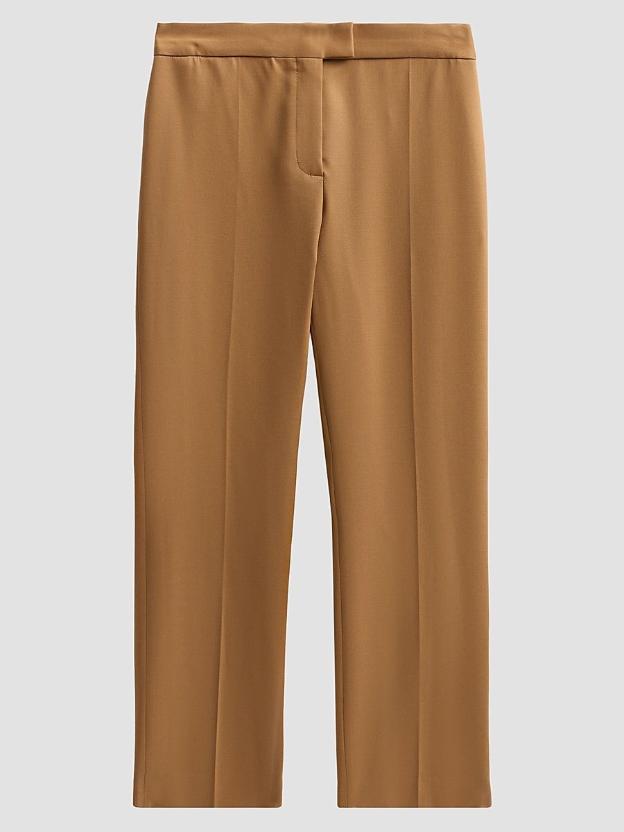 Women's Todd Linen-Blend Straight Pants - Saddle - Size 12