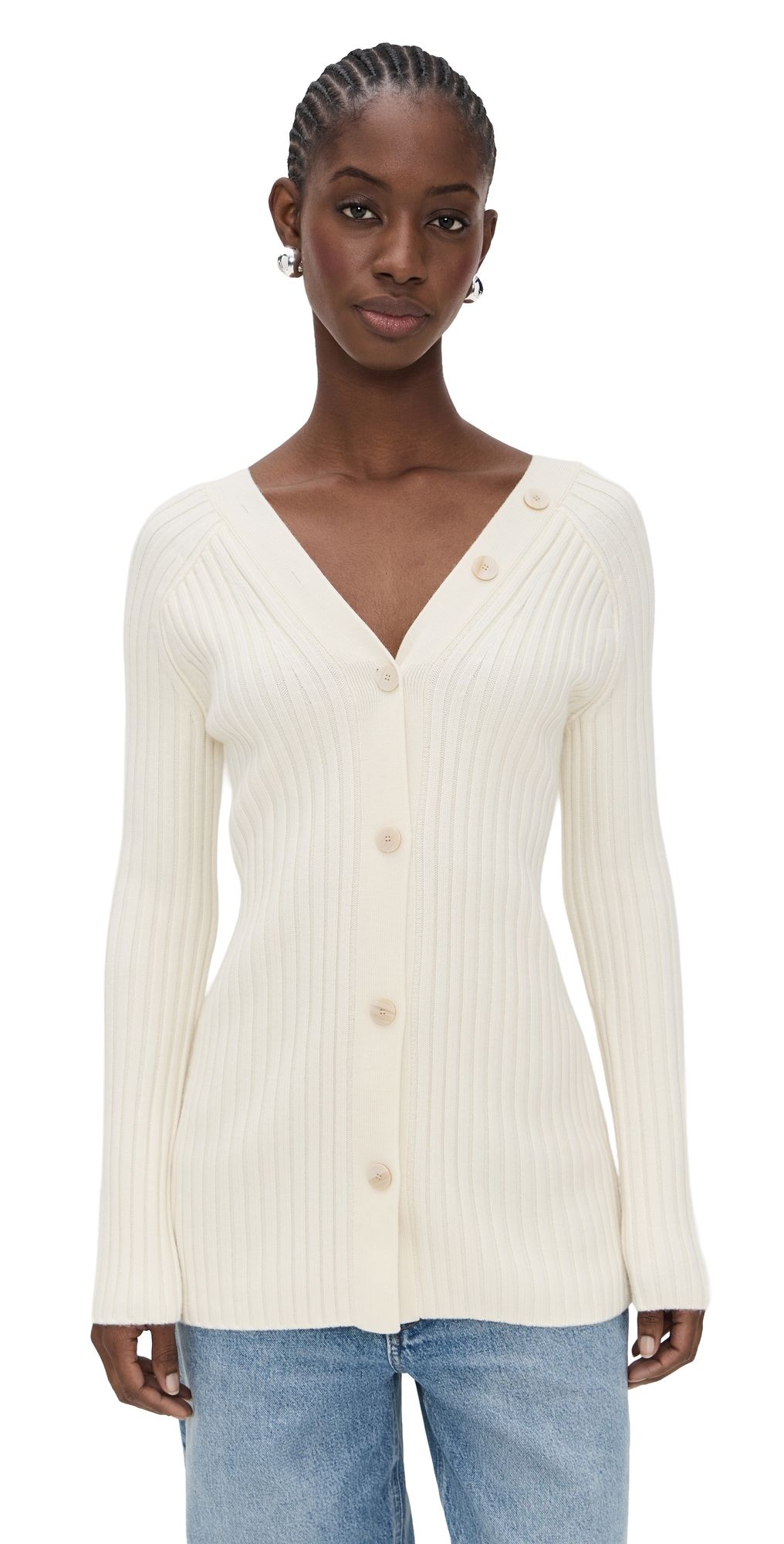 Theory Long Sleeve Open Back Cardigan White S