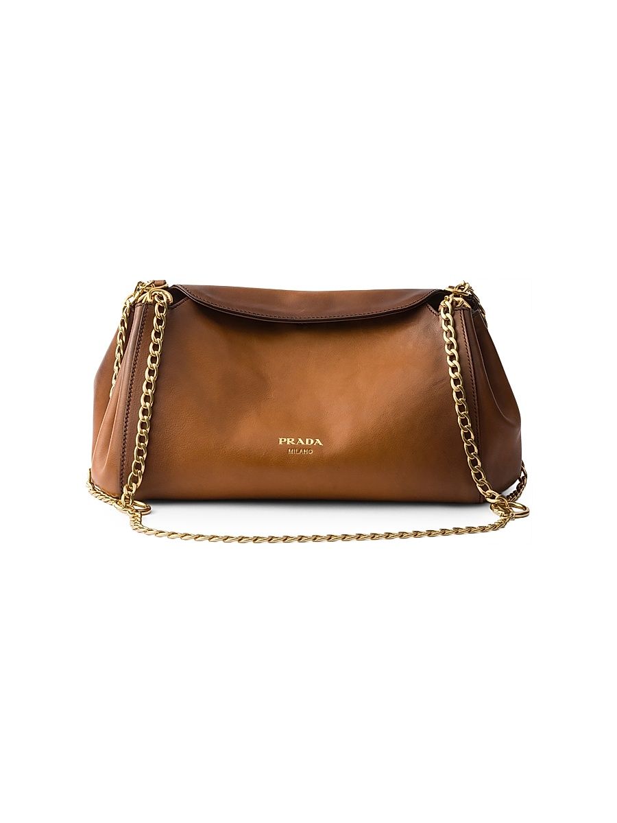 Women's Prada Tumulte Small Leather Shoulder Bag - Brown