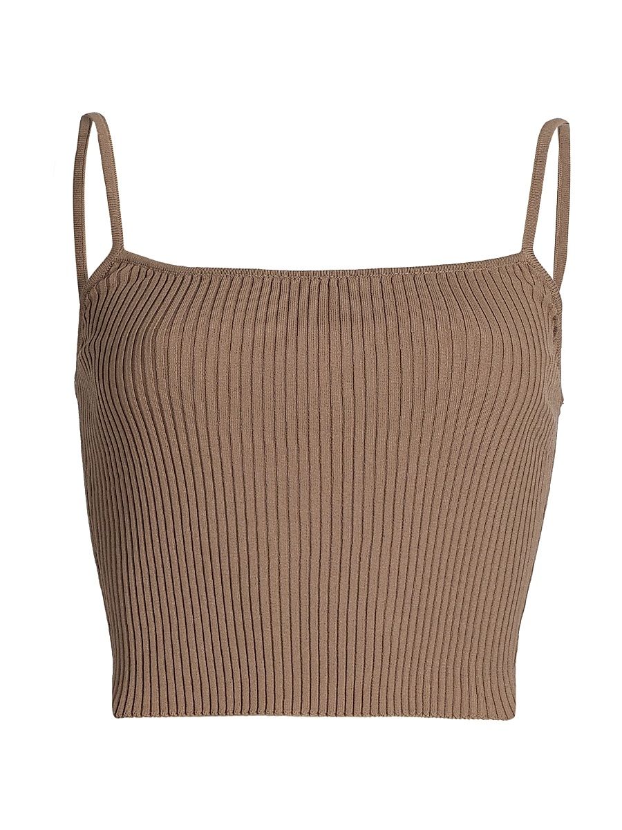 Women's Soleil Rib-Knit Tank - Taupe - Size XL