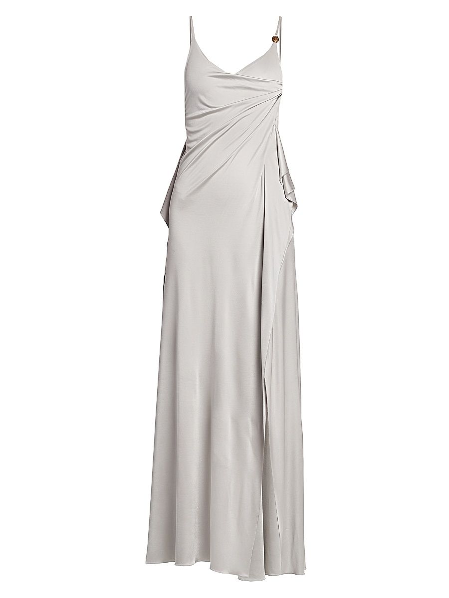 Women's La Vacanza Draped Jersey Gown - Silver Grey - Size 6