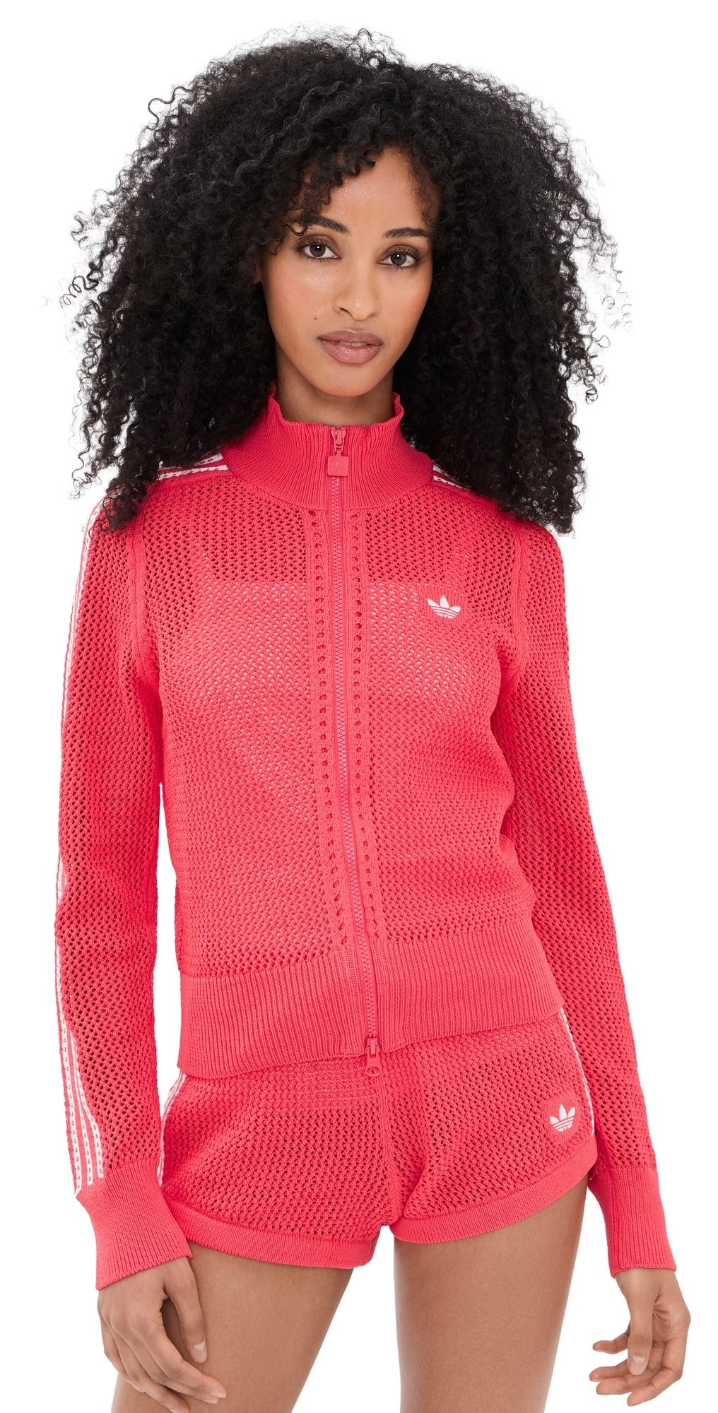 adidas Knitted Crochet Track Jacket Semi Lucid Red/Blue M