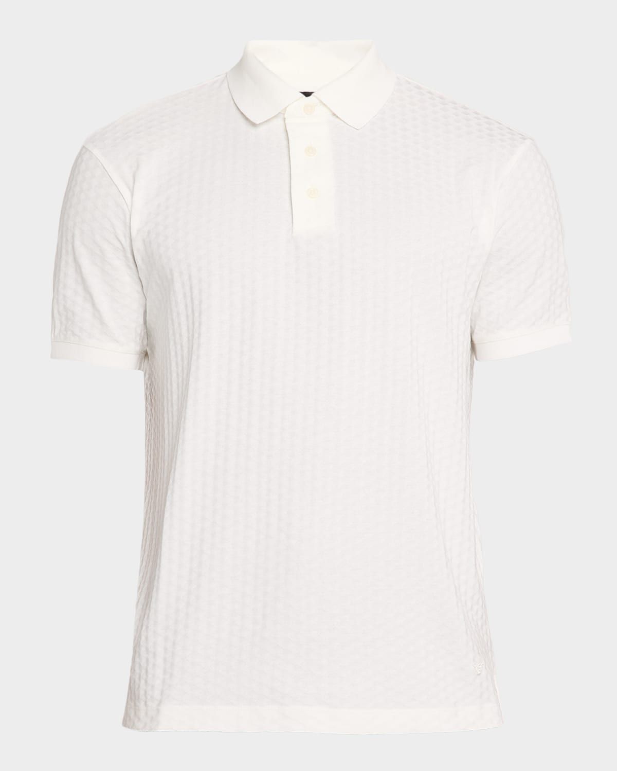 Men & apos;s Cotton Geometric-Textured Polo Shirt