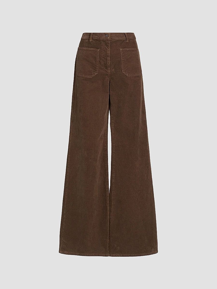 Nili Lotan Women's Florence Flared Cotton-Blend Corduroy Pants - Hazlenut - Size 12