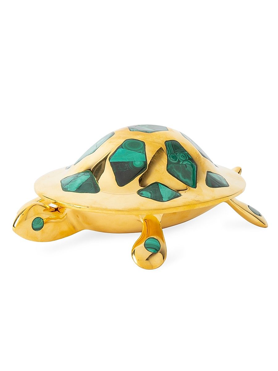 Jonathan Adler Brass & Malachite Turtle Box