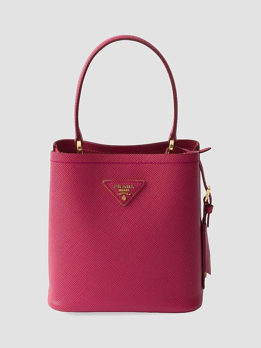 Prada Women's Panier Saffiano Leather Bucket Bag - Dark Pink