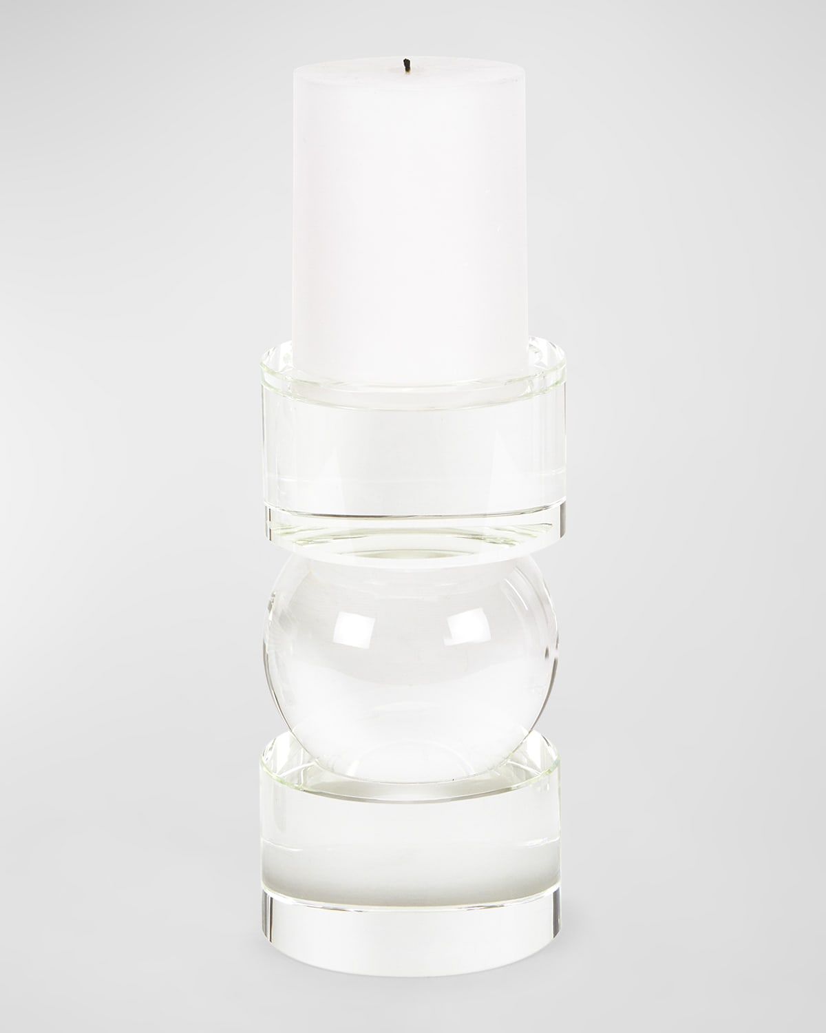 Clear Crystal Sphere Candle Pillar Md