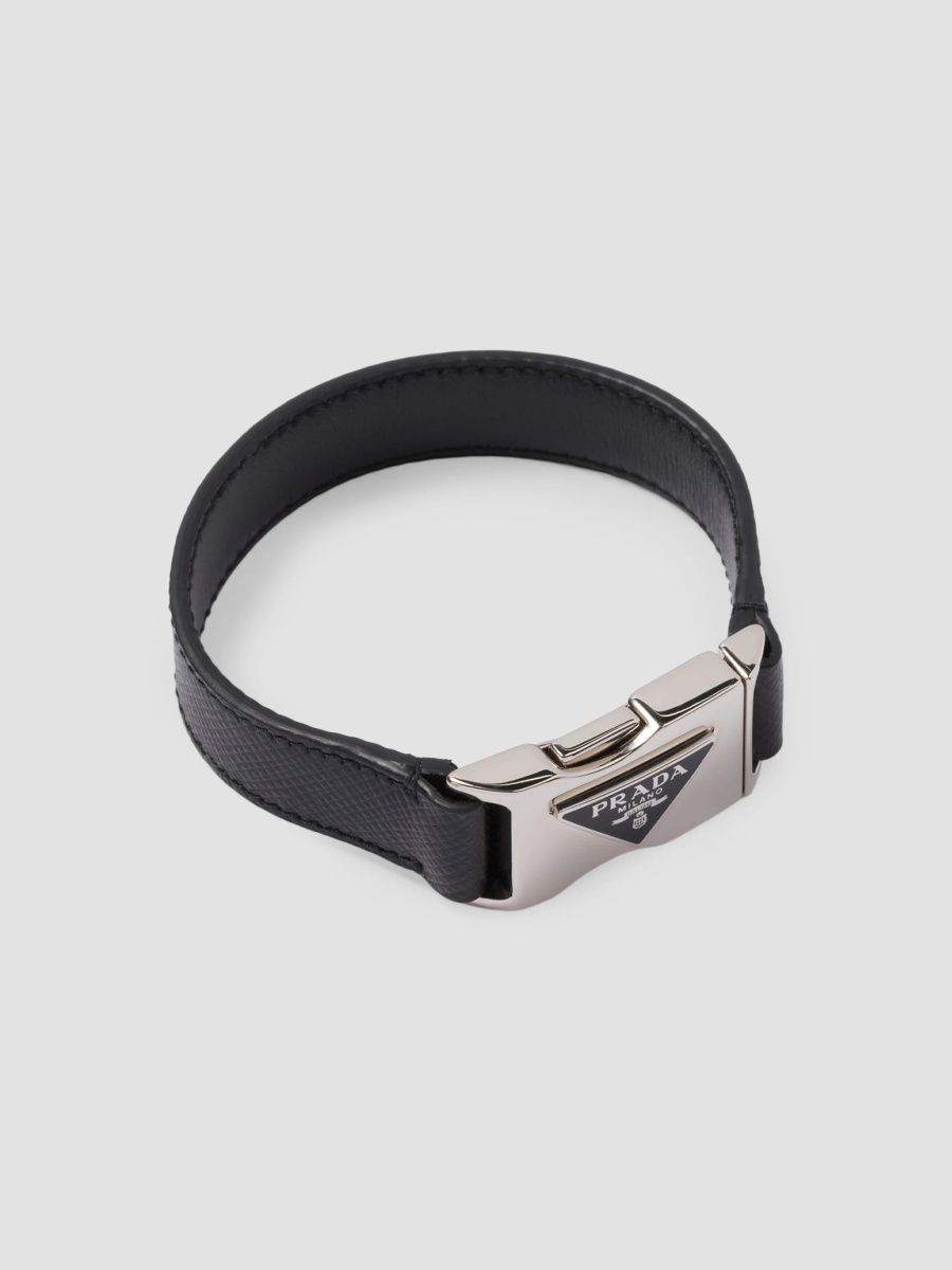 Prada Men's Saffiano Bracelet - Black - Size Medium