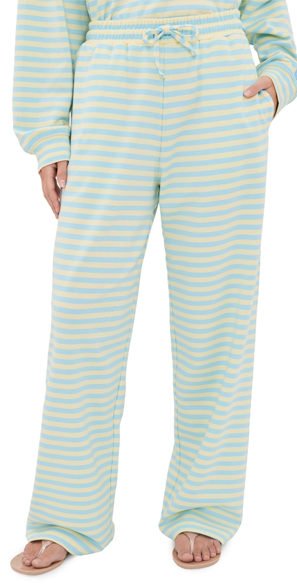 Daily Drills Striped Cotton Resort Pants Malibu/Lemonade M/L
