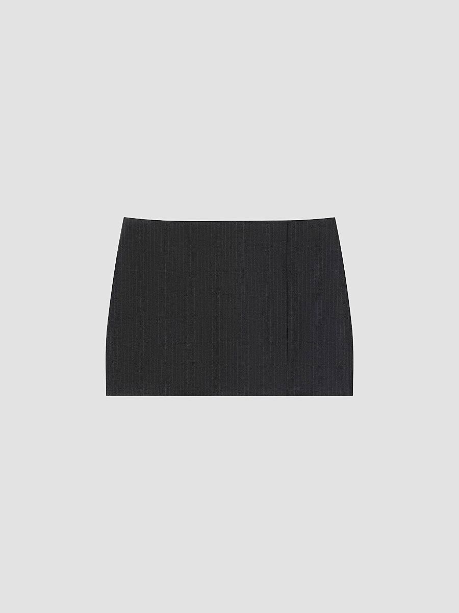 Givenchy Women's Mini Striped Skirt in Wool - Dark Grey - Size 10
