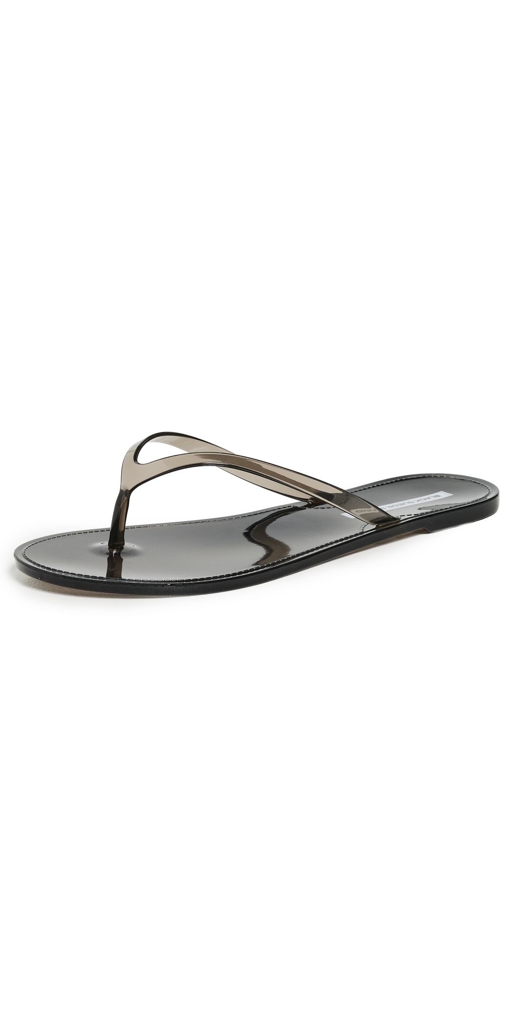 Black Suede Studio Crystal Jelly Flip Flops Black 41/42