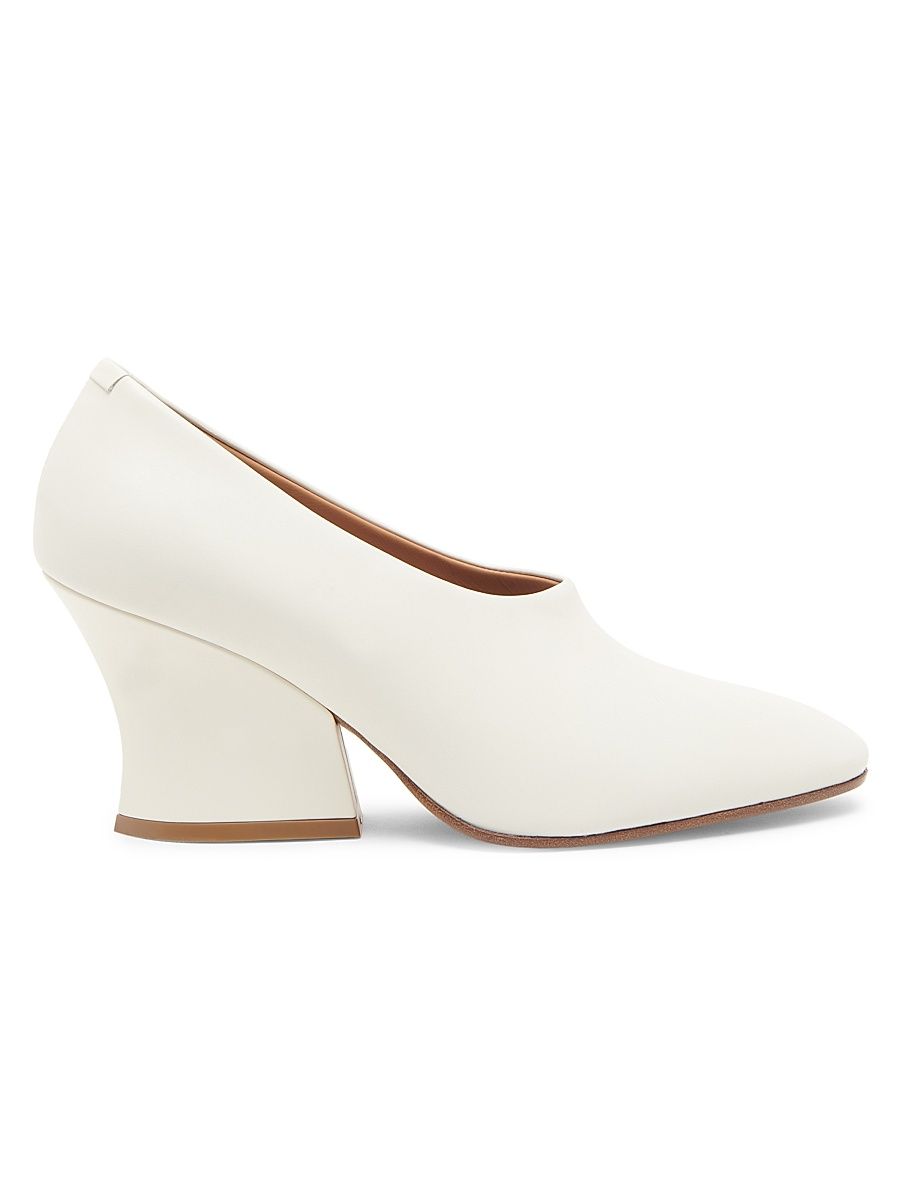 Women's Lune 75MM Leather Pumps - Antique White - Size 11