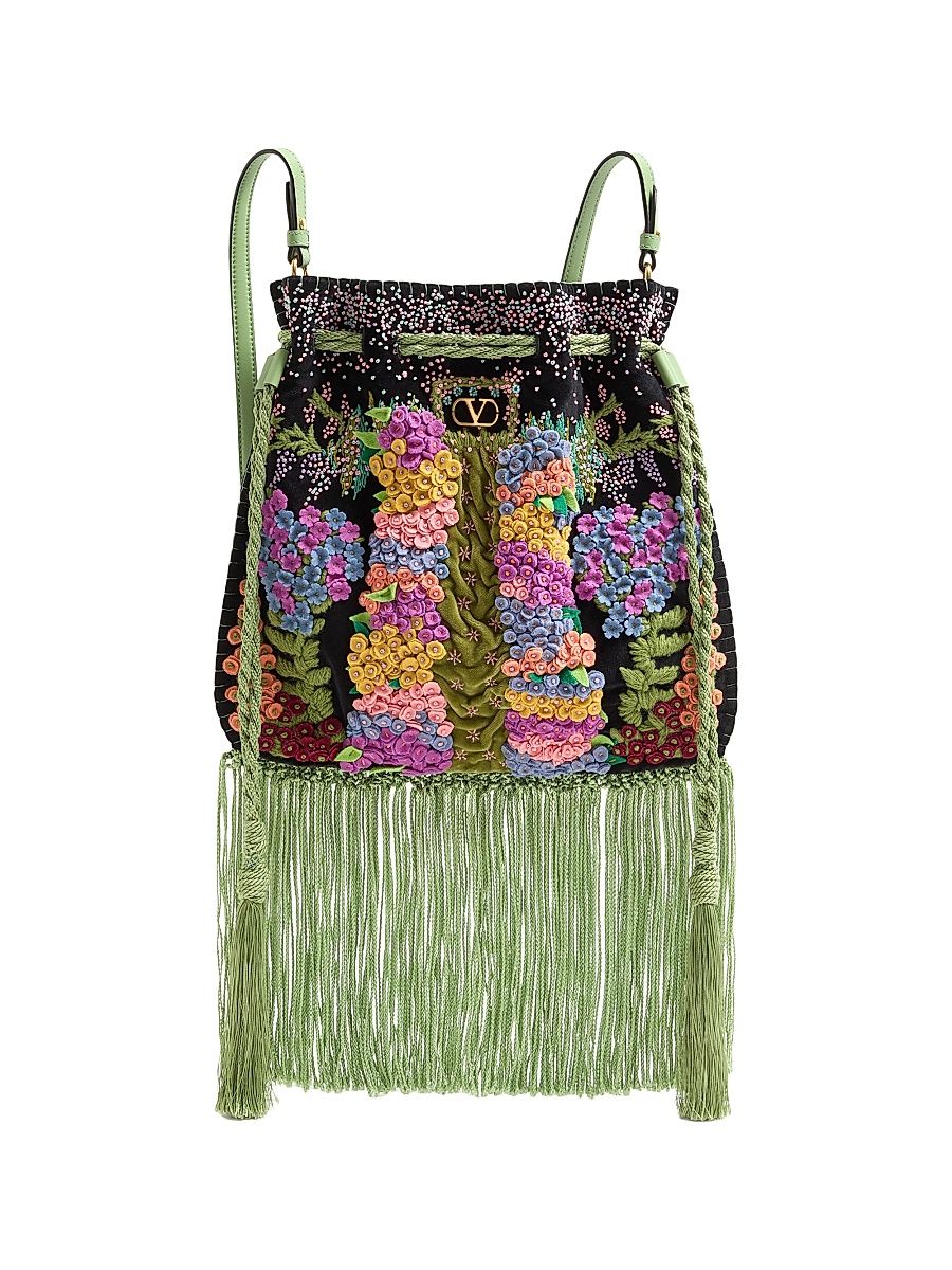 Women's Nellcote Alice Embroidered Shoulder Bag - Black Multicolor