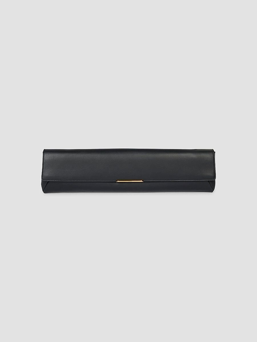 Balmain Women's Long Leather Clutch - Noir