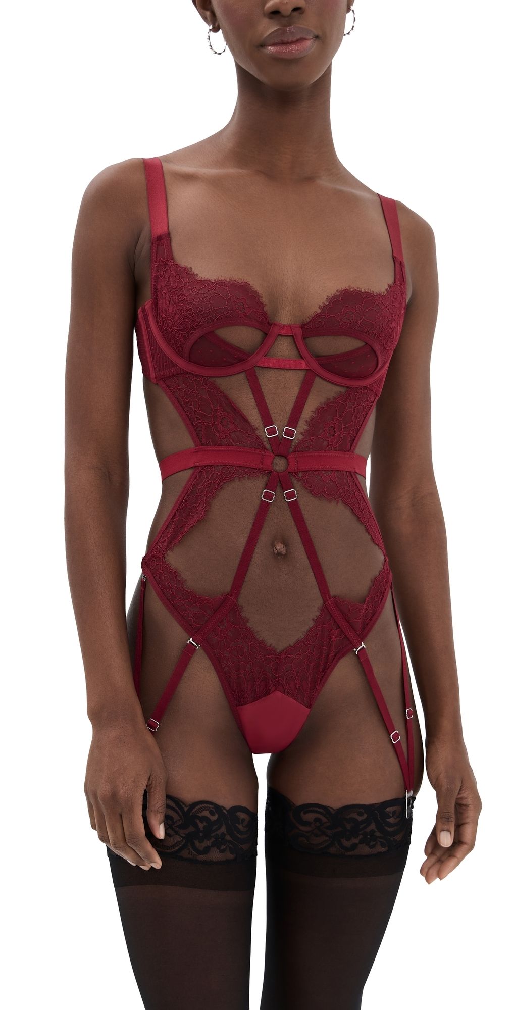 Thistle and Spire Minna Thong Bodysuit Ruby S