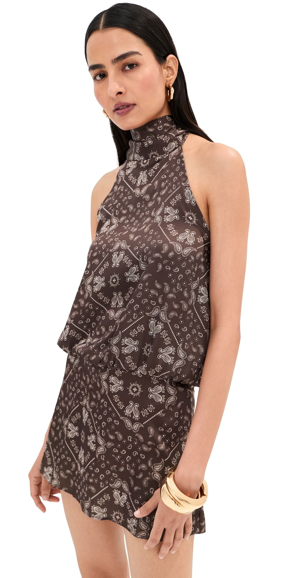 LE BOP Regina Dress Brown Bandana XXS
