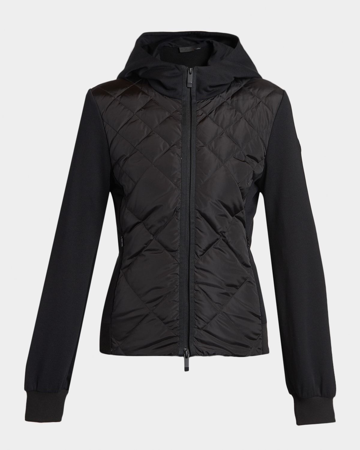 Zip-Up Down Hooded Cardigan