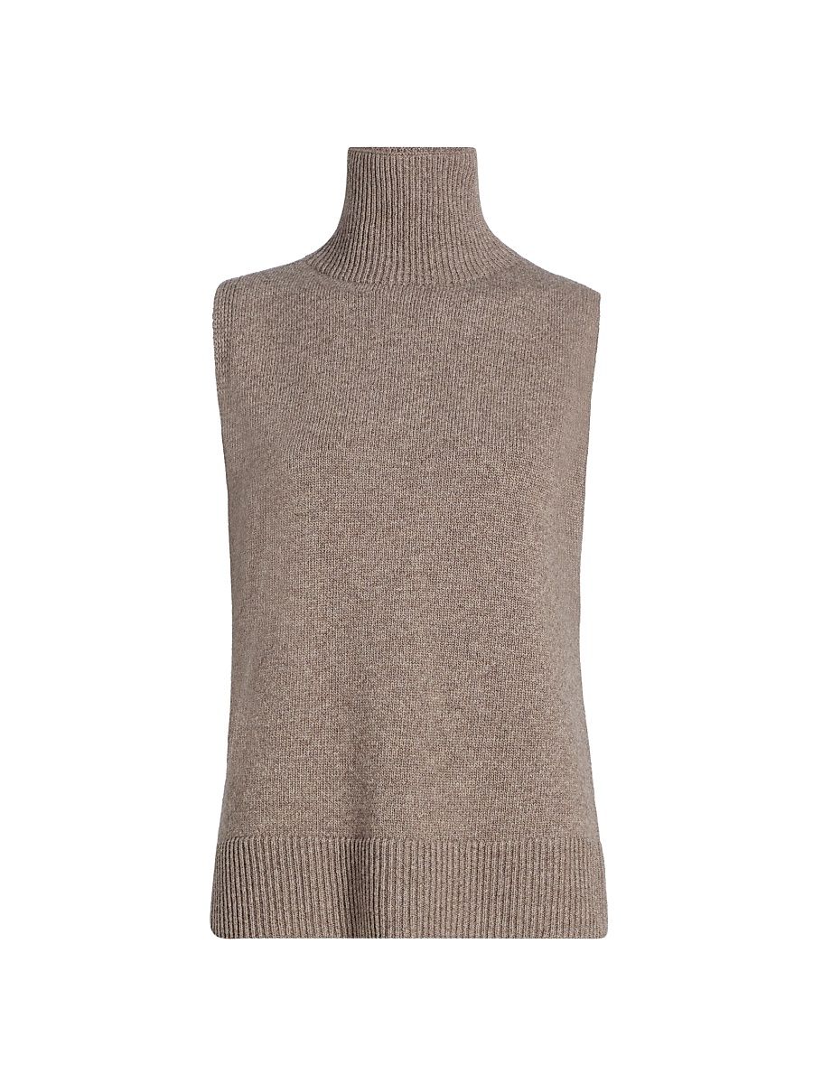 Women's The Bruno Sleeveless Wool-Cashmere Vest - Truffle - Size XS