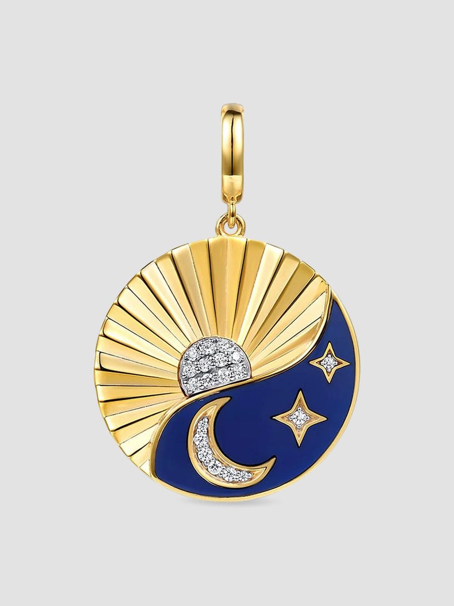 Gabriel & Co Women's Contemporary 14K Yellow Gold, Enamel & 0.15 TCW Diamond Medallion - Gold