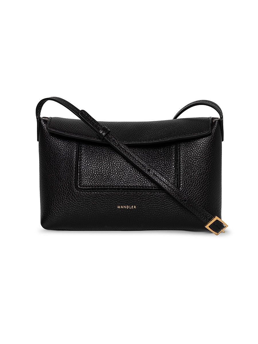 Women's Mini Penelope Slouch Leather Shoulder Bag - Black Crust