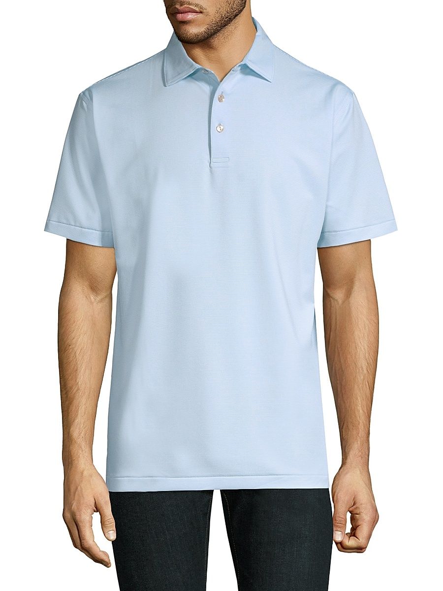 Men's Jubilee Pinstripe Polo - Cottage Blue - Size XXL